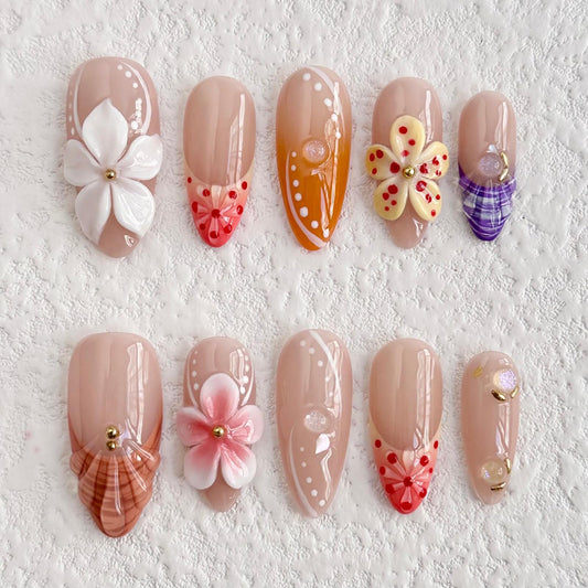 MABKJLF luxury press on nails almond shape for easy at-home manicure.