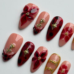 MABKJLF nails with glossy finish showcasing a polished shine
