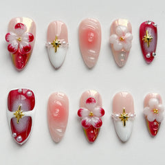 MABKJLF luxury press-on nails in medium almond shape for salon-at-home style.