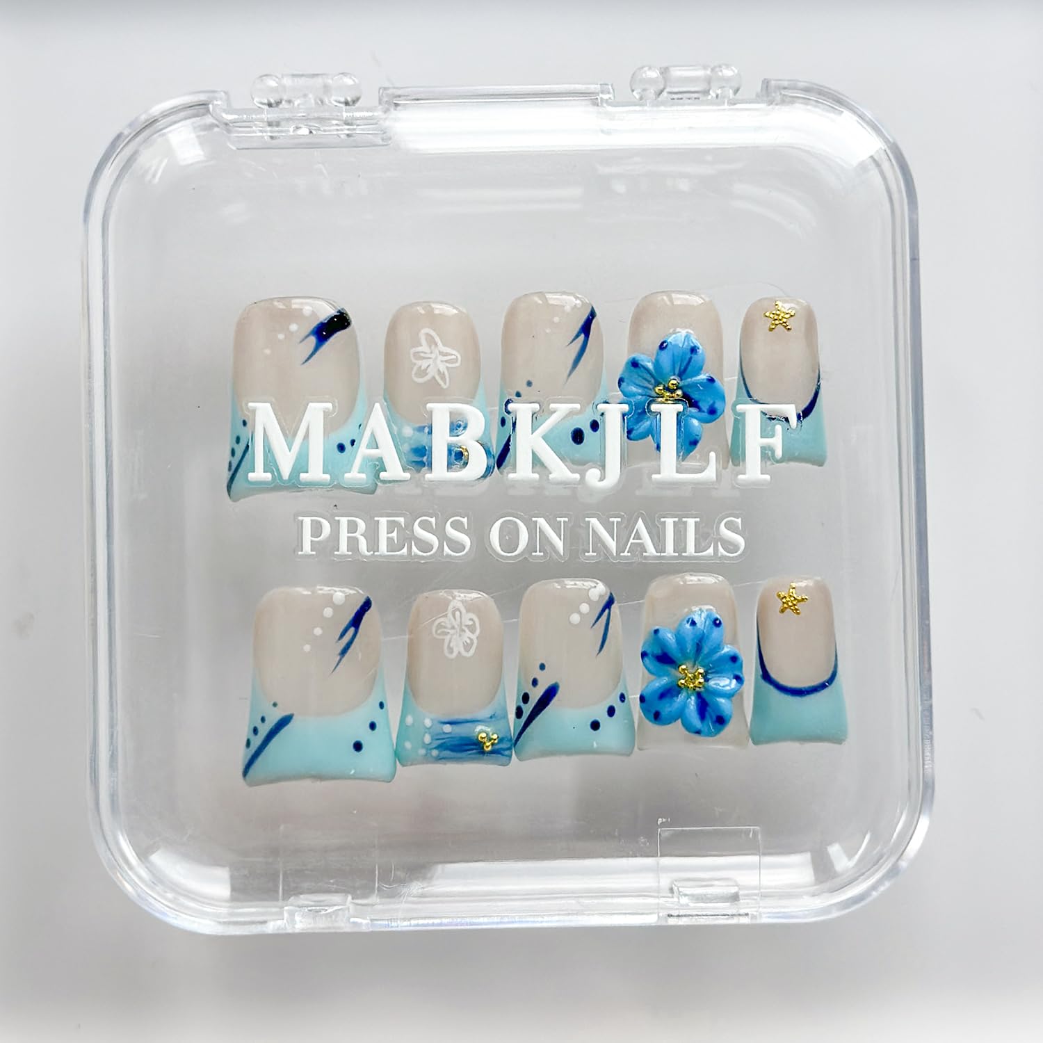 MABKJLF glossy blue tips enhance everyday style