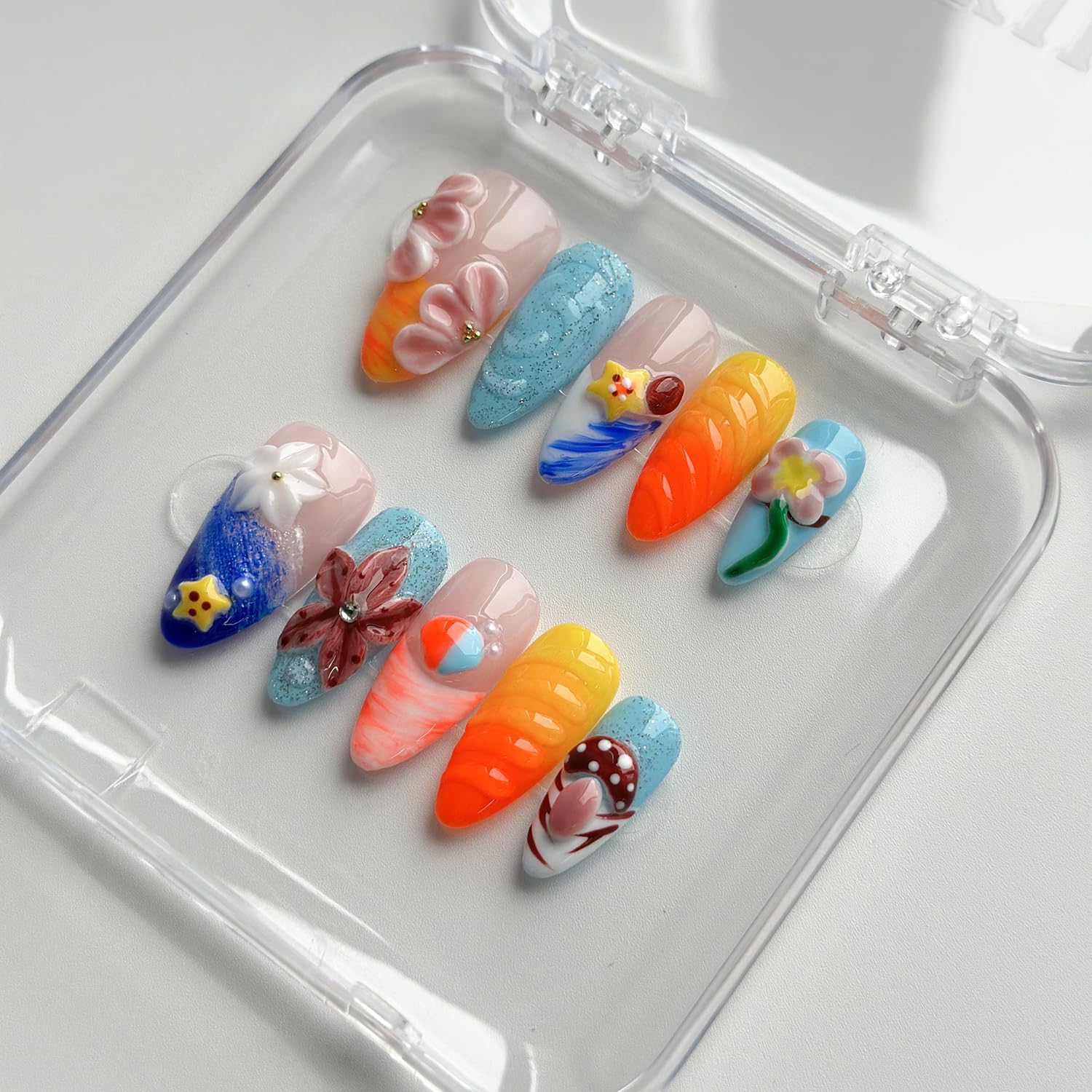 MABKJLF mushroom floral nail art for playful, versatile style