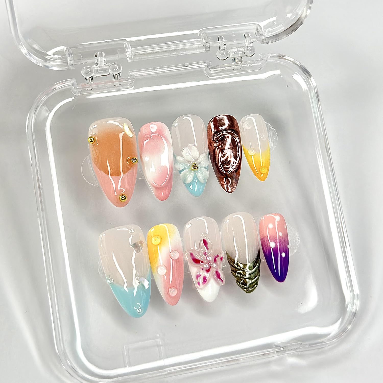 MABKJLF petal glossy finish nails for a radiant look