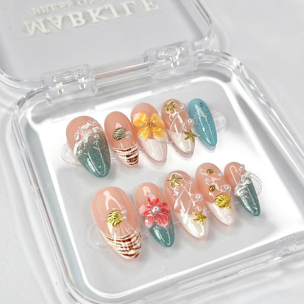 MABKJLF thick acrylic nails offer sturdy daily wear.