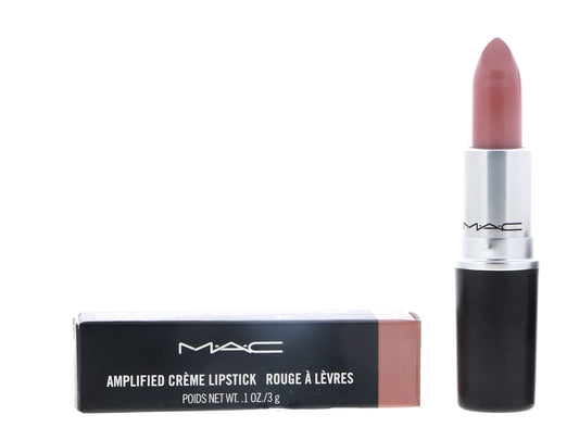 MAC Amplified Creme Lipstick Blankety swatches show soft pink beige for everyday wear