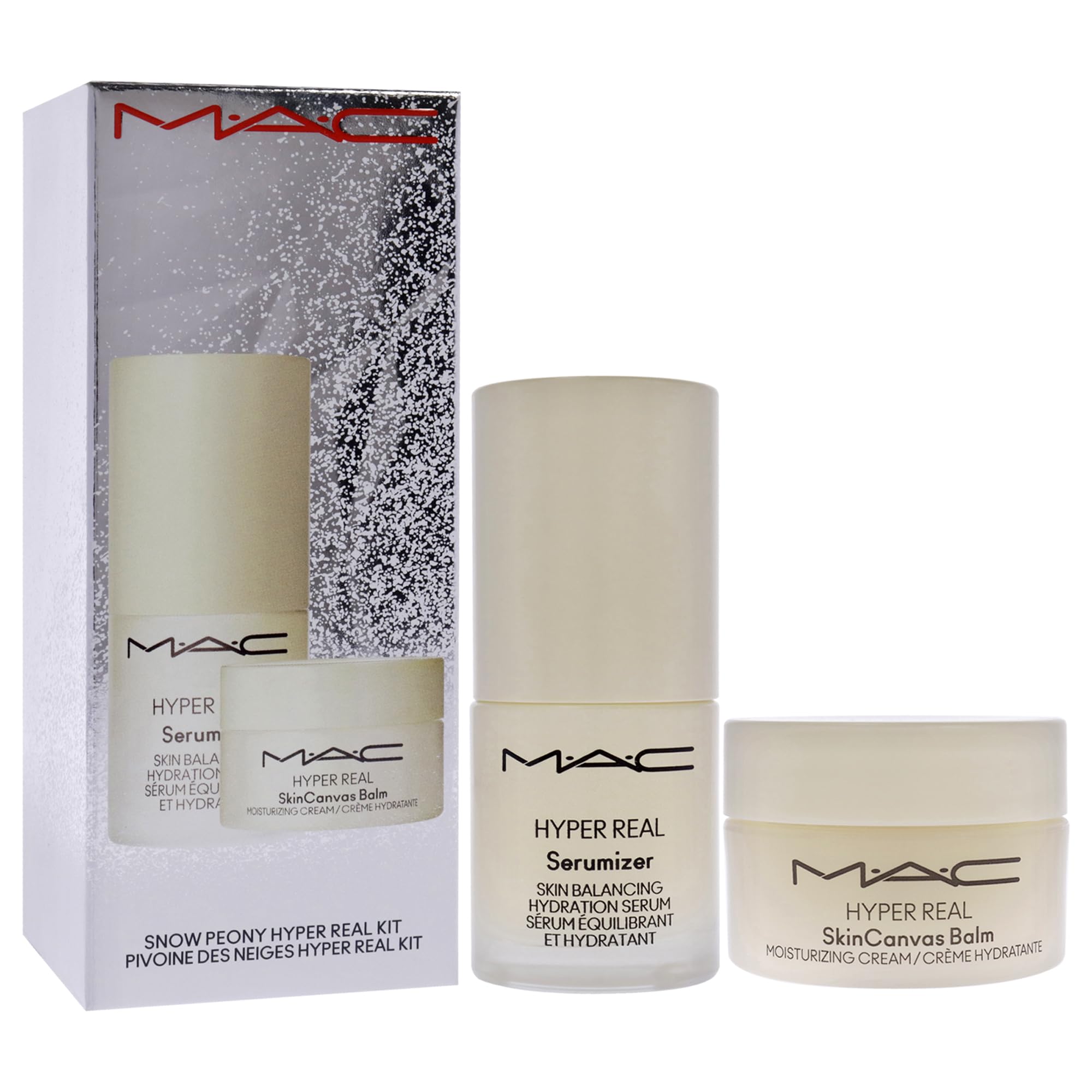MAC Bizzare Blizzard Snow Peony Hyper Real Cream jar for barrier support and immediate smoothing.