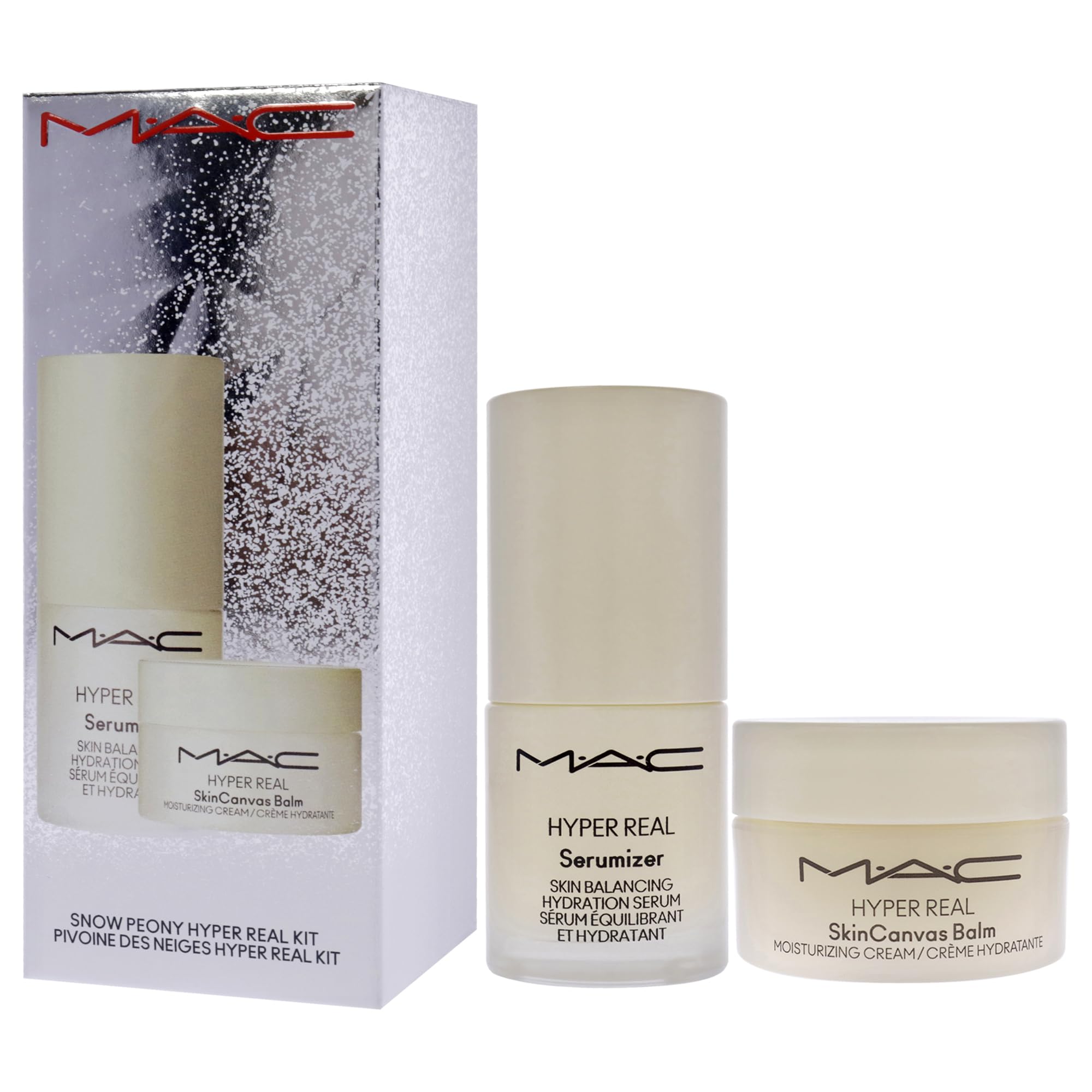 MAC Bizzare Blizzard Snow Peony Hyper Real Cream spread for smooth, hydrated complexion.