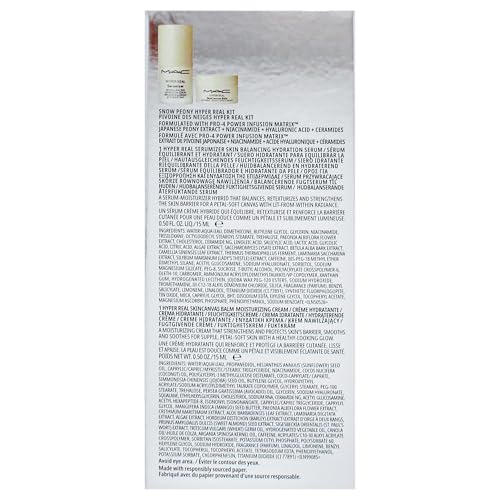 MAC Bizzare Blizzard Snow Peony Hyper Real Kit packaging includes two products for a balanced routine.