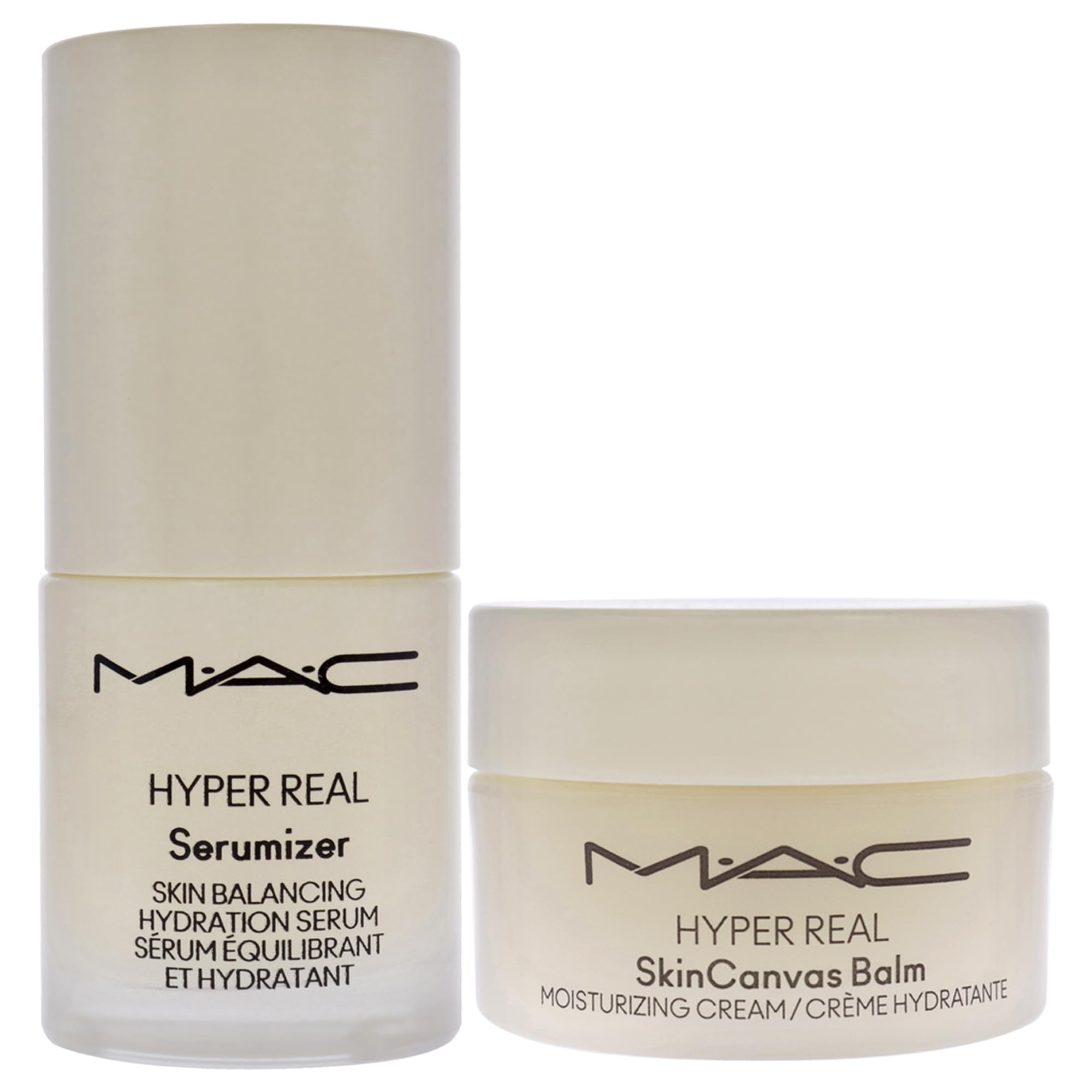 MAC Bizzare Blizzard Snow Peony Hyper Real Serum dispenser for easy, even application and radiant skin.