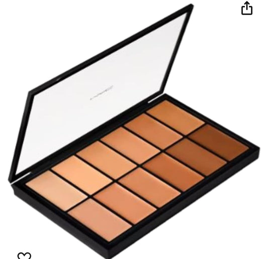 MAC Full Coverge Foundation 12 Pro Palette swatches highlight blendable, long-wearing makeup.