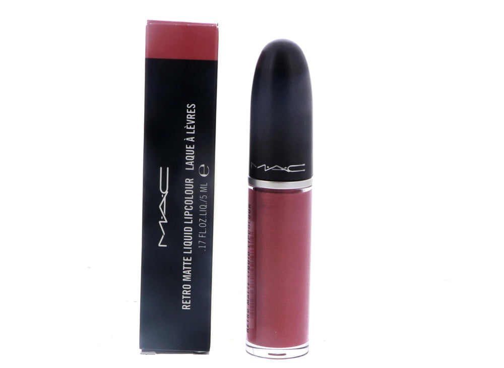 MAC Gemz & Roses metallic swatch reveals bold matte color for a statement lip.