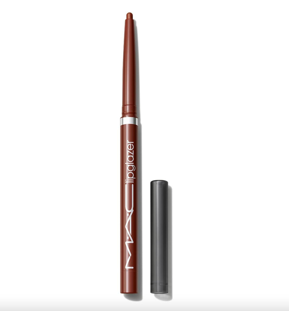 MAC Lipglazer Marrakesh swatches show rich color with a glossy finish.