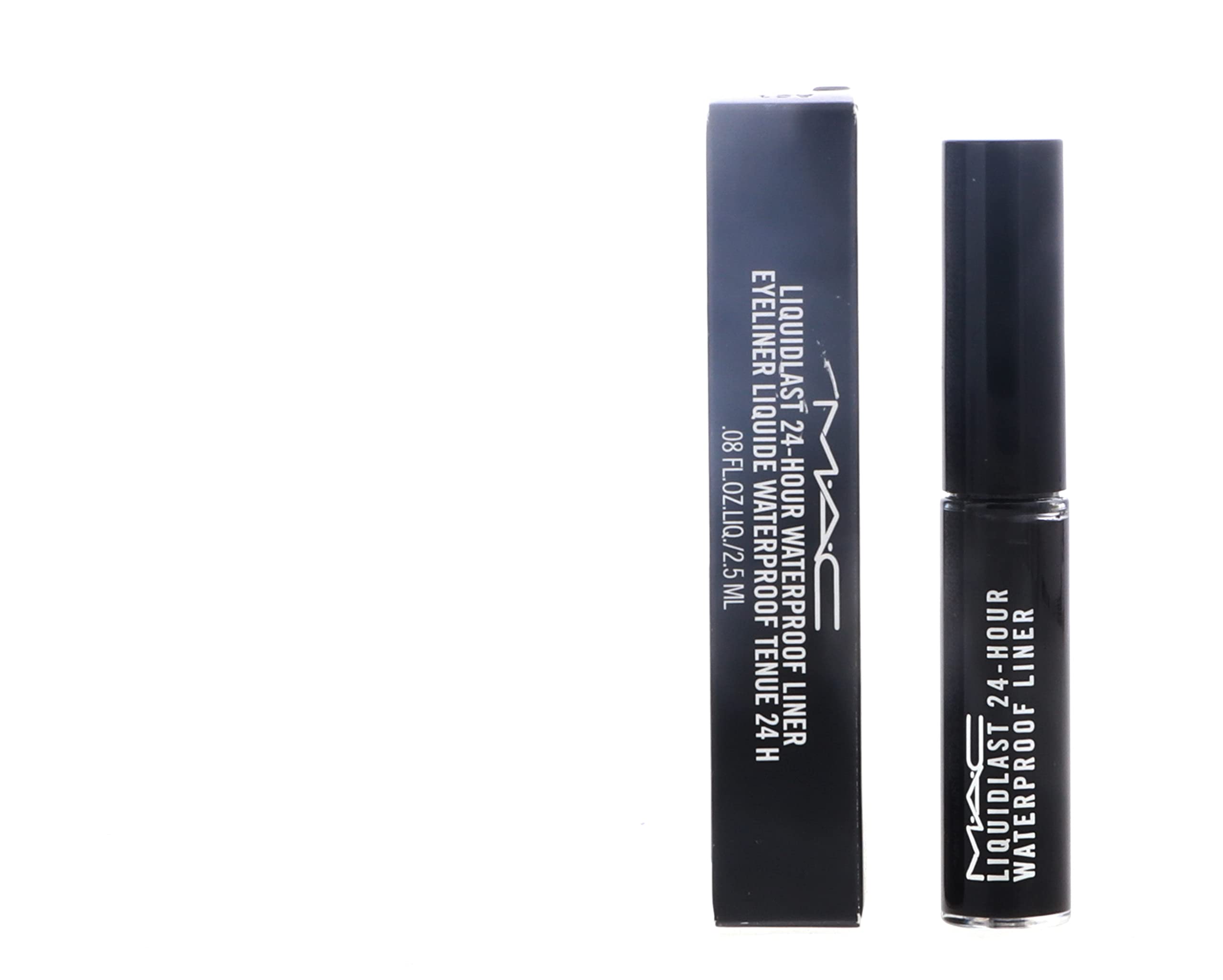 MAC Liquidlast Liner Point Black applied on eye for dramatic definition.