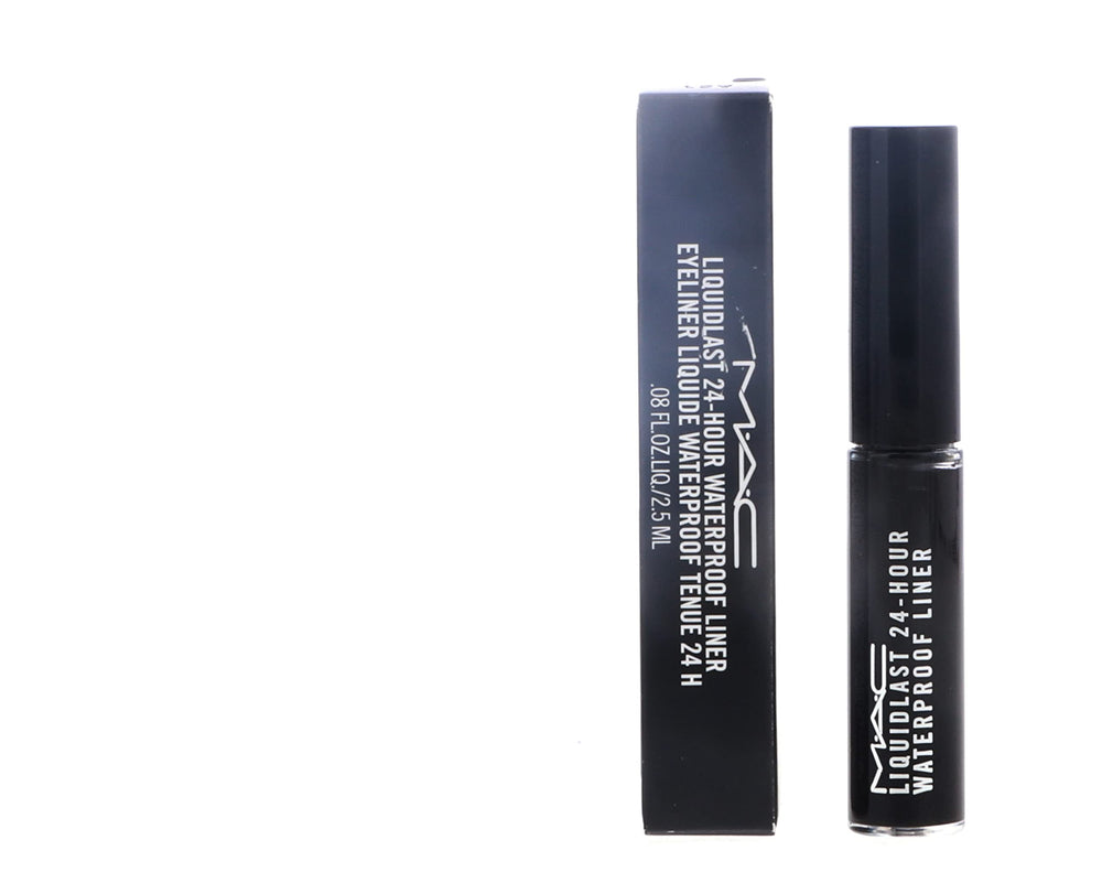 MAC Liquidlast Liner Point Black applied on eye for dramatic definition.