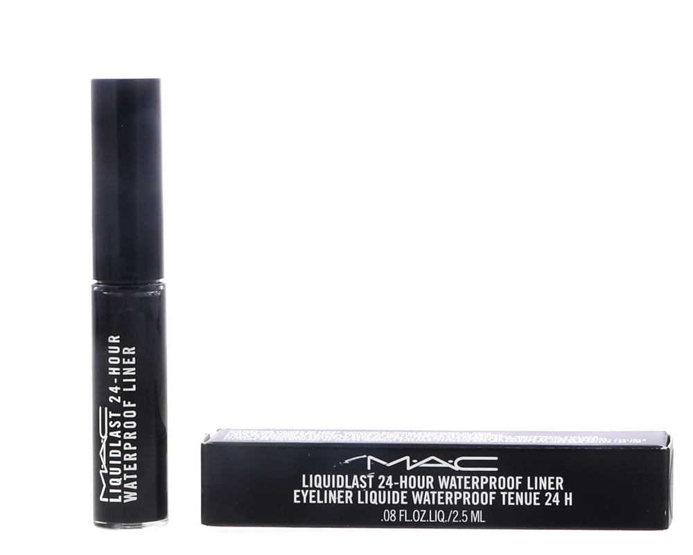 MAC Liquidlast Liner Point Black full-size bottle with applicator for bold lines.