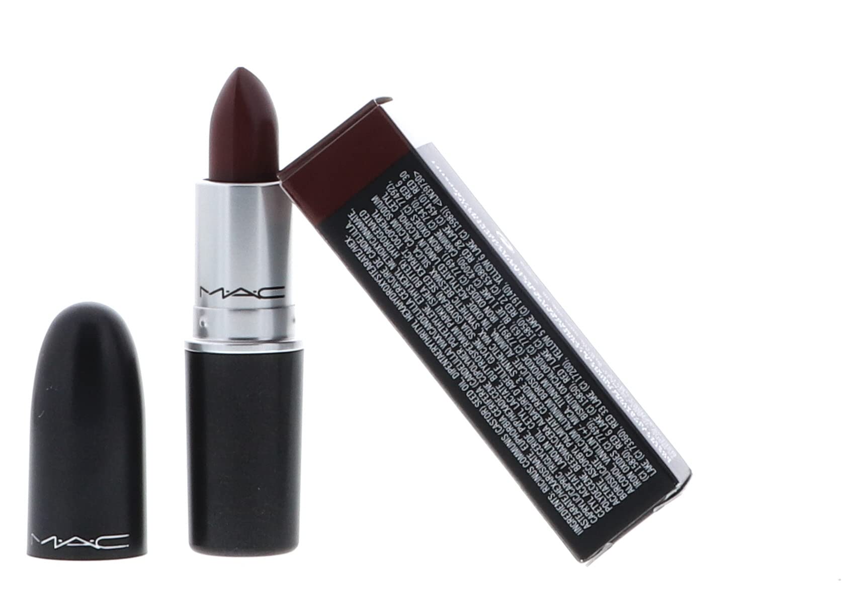 MAC Lustre Lipstick Spice It Up on lips offers subtle shine for day looks