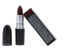 MAC Lustre Lipstick Spice It Up on lips offers subtle shine for day looks