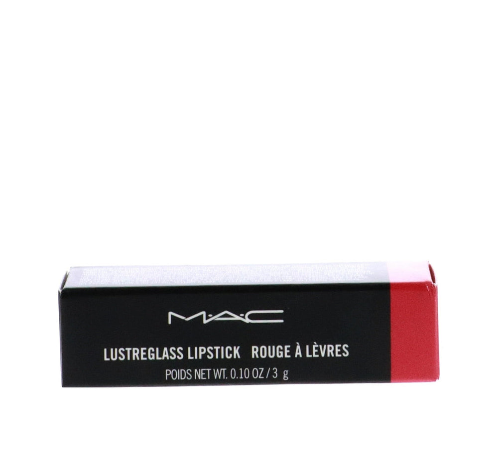 MAC Lustreglass No Photos packaging image highlights sleek tube and brand details.