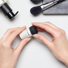 Application shot demonstrates easy layering for elegant eyes with lasting color.