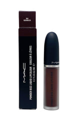 MAC Powder Kiss Liquid Lipcolour 954 Rekindled bottle swatch for rich, long-lasting color.