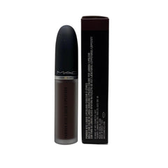 MAC Powder Kiss Liquid Lipcolour 955 Chestnut texture closeup reveals mousse-like consistency