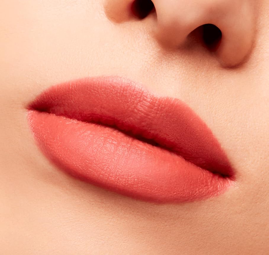 MAC Powder Kiss Velvet Blur Slim Stick Gingerella application shows long-lasting wear in a velvet finish