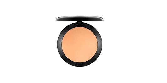 MAC Pro Full Coverage Foundation NC35 texture close-up reveals creamy emollient formula for easy blending.