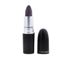 MAC Pro Lipstick Smoked Purple swatches on skin reveal the deep matte eggplant tone.