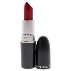 MAC Rub Ruby Woo application closeup highlights smooth, even coverage