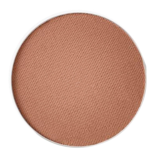 MAC Sandstone eyeshadow refill pan close-up, versatile warm taupe shade for seamless daily looks