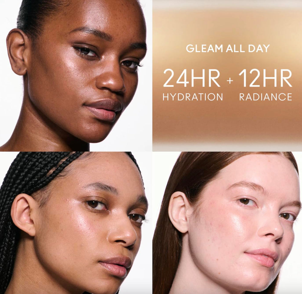 Close-up of MAC Lightstruck texture highlighting 24-hour hydration