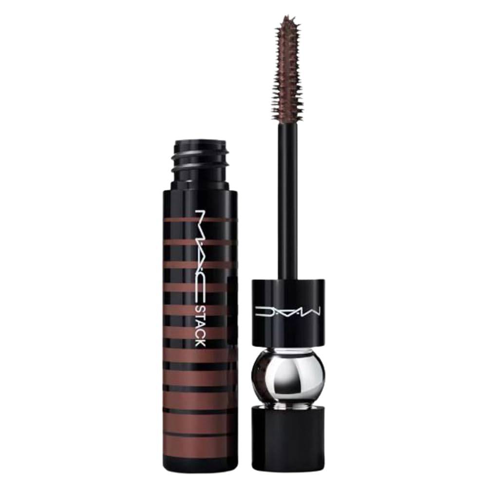 MACStack Mascara Chestnut Stack bottle, deep brown shade for natural definition and smooth lengthening.