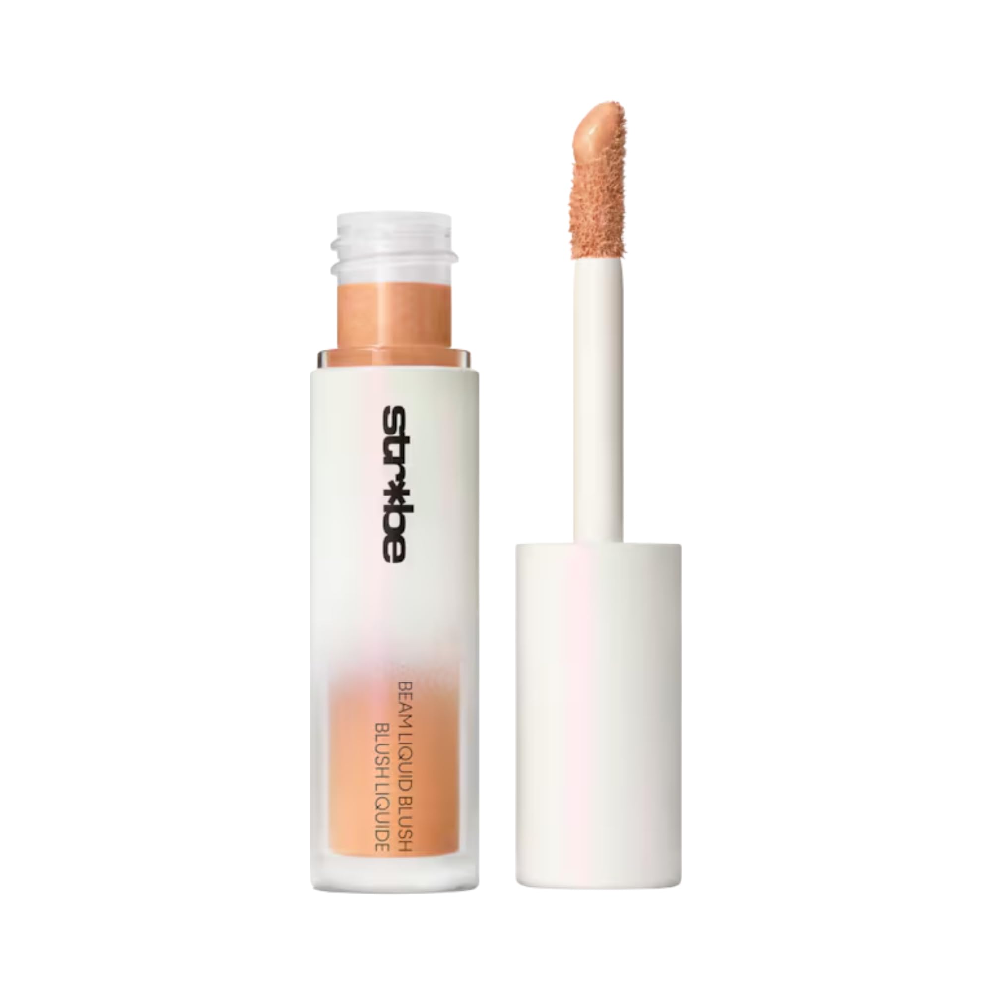 MAC Strobe Beam Starlite bottle showing rose-gold shimmer for a soft cheek glow.