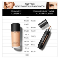 MAC Studio Fix packaging image shows sleek pen design for easy travel