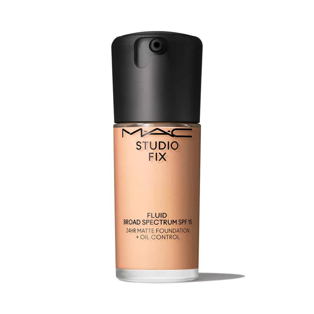 MAC Studio Fix Fluid SPF 15 bottle front shows shade C3.5 for natural matte coverage.