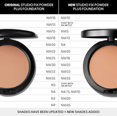 MAC Studio Fix Powder Plus Foundation dry-coverage swatch shows medium coverage