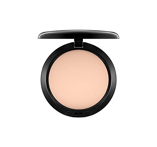 MAC Studio Fix Powder Plus Foundation N4 compact close-up showing smooth natural matte finish for all-day wear