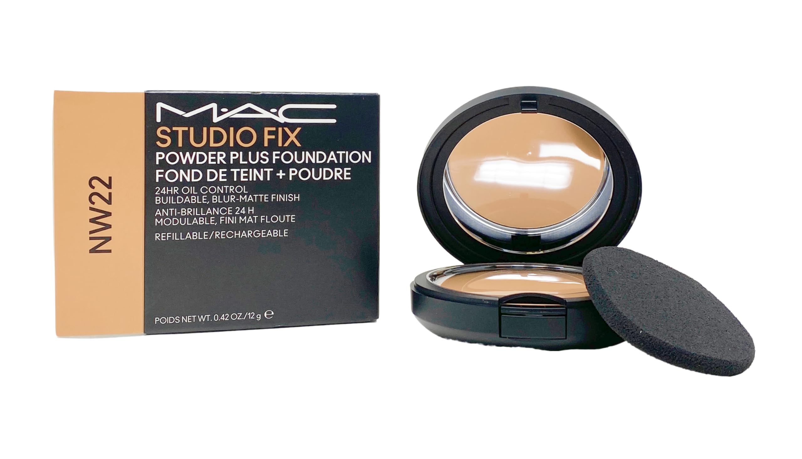 MAC Studio Fix Powder Plus Foundation NW22 refillable compact for oil control all day