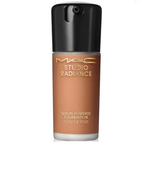 MAC Studio Radiance serum-powered foundation NW48 bottle showing luminous hydration boost
