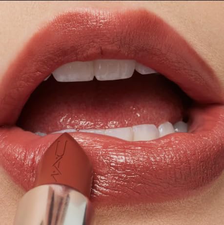 MAC Ximal Satin Lipstick close-up highlights smooth satin finish for daily wear
