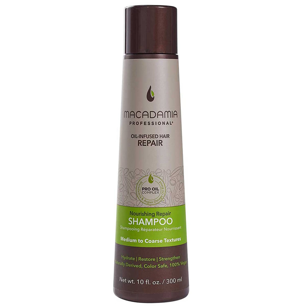 Macadamia Professional Nourishing Shampoo bottle front for moisturized, healthy hair.