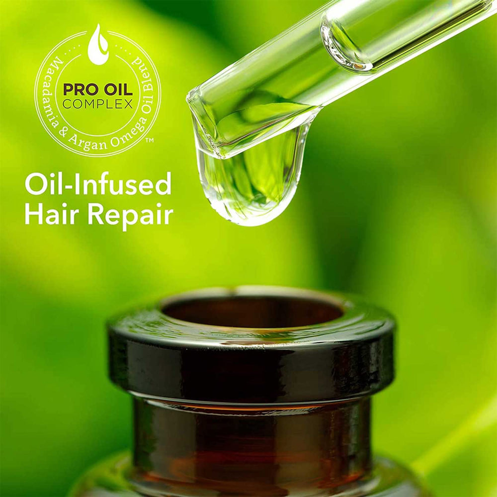 Macadamia Professional shampoo ingredients with vitamins A, C, E balancing hair.