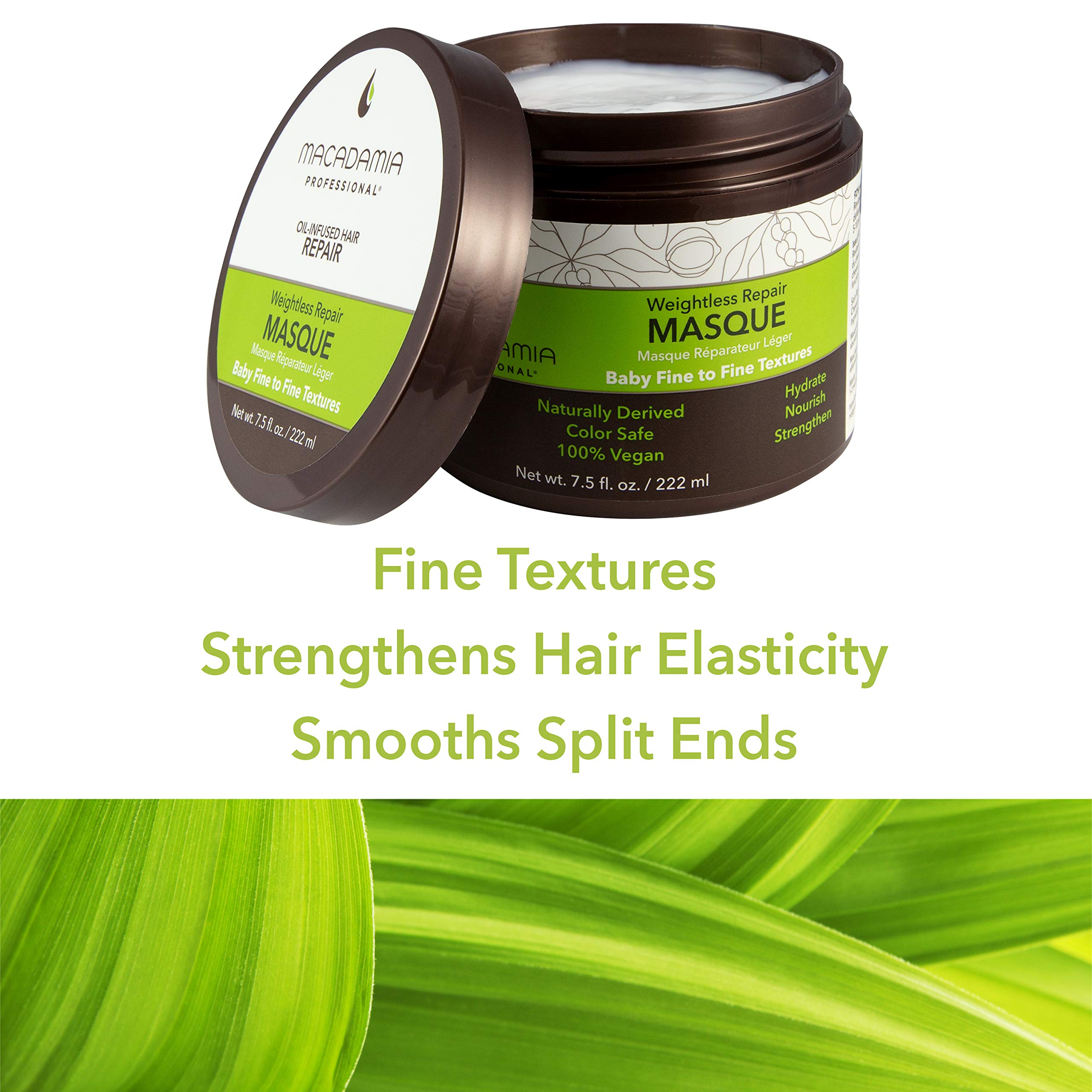 Macadamia Professional vegan cruelty-free emblem signals ethical formula.