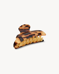 MACHETE MIDI Heirloom Blonde Checker clip demonstrates versatile styling for updos and casual buns.