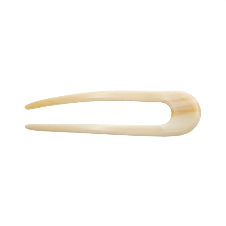 MACHETE Italian acetate hair pin in alabaster offers a secure hold for versatile hairstyles.