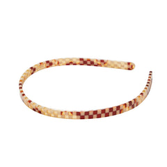 MACHETE ultralight headband in tortoise checker secures all-day hold.