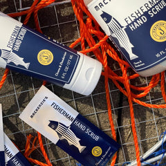 MACKENZIE'S Fisherman Hand Scrub biodegradable formula with walnut husk exfoliant.