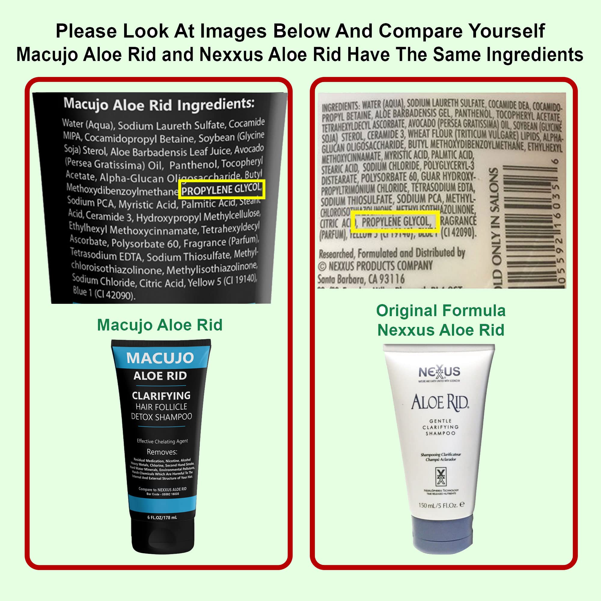 Macujo Aloe Rid ingredients emphasis on chelating cleanses minerals and pollutants