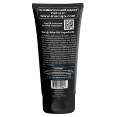 Macujo Aloe Rid detox shampoo on shower shelf ready for use