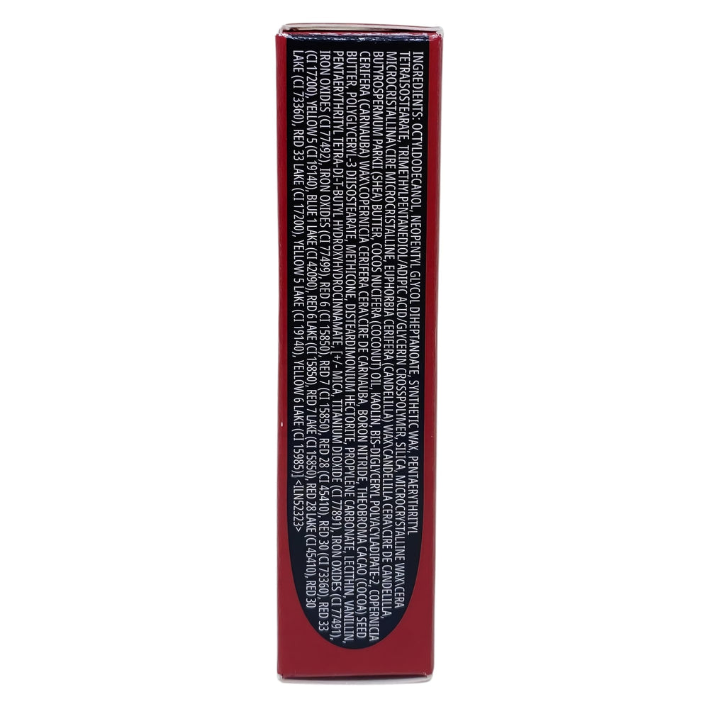 MACximal Matte Lipstick 665 Ring The Alarm worn look shows full coverage and moisture.