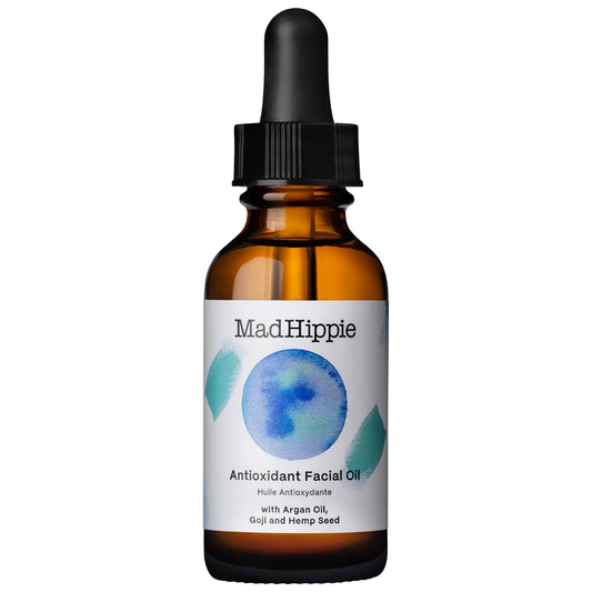 Mad Hippie antioxidant facial oil bottle adds lightweight nourishment for radiant skin.